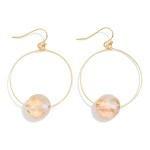 Wholesale metal Wire Hoop Drop Earrings Glass Crystal Detail L
