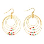 Wholesale linked Simple Wire Metal Hoop Drop Earring Bead Details L