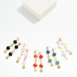 Wholesale linked Glass Crystal Clover Drop Earring Clover Post L
