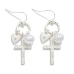Wholesale metal Hoop Drop Earrings Cross Pearl Heart Charms L