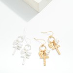 Wholesale metal Hoop Drop Earrings Cross Pearl Heart Charms L
