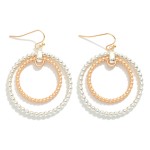 Wholesale nesting Metal Beaded Hoop Earrings L