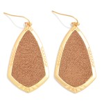 Wholesale vegan Leather Gold Geometric Drop Earring