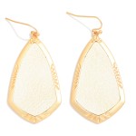 Wholesale vegan Leather Gold Geometric Drop Earring
