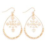 Wholesale beaded Teardrop Earrings Metal Snowflake Detail L