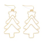 Wholesale metal Wire Christmas Tree Drop Earrings L