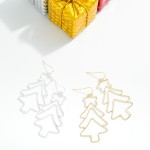 Wholesale metal Wire Christmas Tree Drop Earrings L