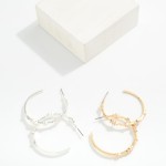 Wholesale metal Hoop Earrings Pearl Cluster Detail D