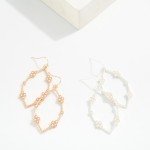 Wholesale metal Leaf Drop Earrings Pearl Cluster Details L