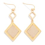 Wholesale linked Diamonds Drop Earrings Vegan Leather Details L