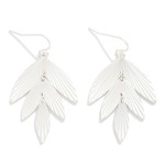 Wholesale linked Textured Metal Leaves Drop Earrings L