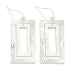 Wholesale nesting Metal Ribbed Rectangle Drop Earrings L