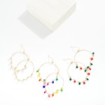Wholesale metal Wire Half Hoop Drop Earring Linked Rhinestone Dangle Details L
