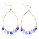 Wholesale metal Wire Half Oval Drop Earring Linked Rhinestone Dangle Details L