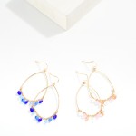 Wholesale metal Wire Half Oval Drop Earring Linked Rhinestone Dangle Details L