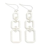 Wholesale linked Metal Ribbed Geometric Drop Earrings L