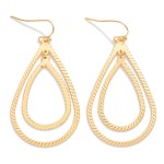 Wholesale textured Metal Nesting Teardrop Drop Earrings L