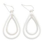 Wholesale textured Metal Nesting Teardrop Drop Earrings L
