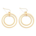 Wholesale nesting Textured Metal Hoop Drop Earrings L