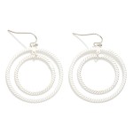 Wholesale nesting Textured Metal Hoop Drop Earrings L