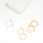 Wholesale nesting Textured Metal Hoop Drop Earrings L