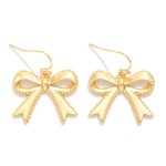 Wholesale metal Bow Drop Earrings Studded Edge Detail L