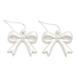 Wholesale metal Bow Drop Earrings Studded Edge Detail L