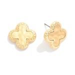 Wholesale hammered Metal Clover Post Drop Earrings L