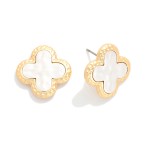 Wholesale hammered Metal Clover Post Drop Earrings L
