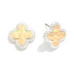 Wholesale hammered Metal Clover Post Drop Earrings L