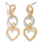 Wholesale twisted Linked Metal Circle Heart L