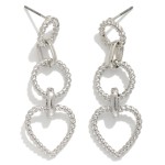 Wholesale twisted Linked Metal Circle Heart L