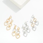 Wholesale twisted Linked Metal Circle Heart L
