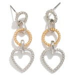 Wholesale twisted Linked Metal Circle Heart L