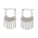 Wholesale metal Huggie Hoop Drop Earrings Tassel Details L