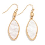 Wholesale metal Oval Drop Earrings Pearl L