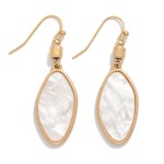 Wholesale metal Oval Drop Earrings Pearl L