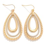Wholesale linked Teardrop Drop Earrings Beaded Detail L