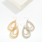 Wholesale linked Teardrop Drop Earrings Beaded Detail L