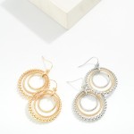 Wholesale linked Hoop Drop Earrings Beaded Detail L