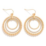 Wholesale linked Hoop Drop Earrings Beaded Detail L