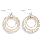 Wholesale linked Hoop Drop Earrings Beaded Detail L