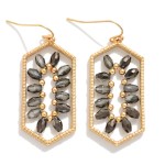 Wholesale metal Hexagonal Drop Earrings Faceted beads Gold Beads symmetrical Pat