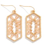 Wholesale metal Hexagonal Drop Earrings Faceted beads Gold Beads symmetrical Pat