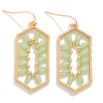 Wholesale metal Hexagonal Drop Earrings Faceted beads Gold Beads symmetrical Pat