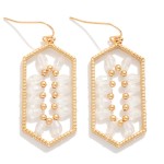 Wholesale metal Hexagonal Drop Earrings Faceted beads Gold Beads symmetrical Pat