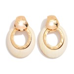 Wholesale oval Wood Hoop Drop Earrings Metal L