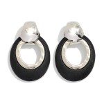 Wholesale oval Wood Hoop Drop Earrings Metal L