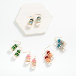 Wholesale stacked Beaded Drop Earrings Gold Rings Pearls L