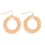 Wholesale candy Beaded Hoop Earrings Gold Tones L
